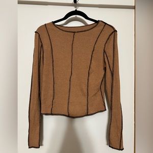 Brown long sleeve top